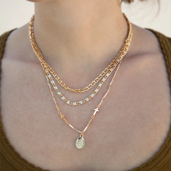 Ettika 18K Gold Plated Mixed Layered Necklace NEW - Picture 1 of 13